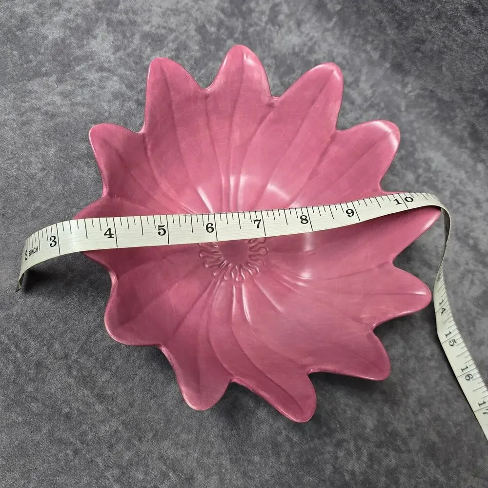 PartyLite Pink Asian Persuasion Lotus Flower Decorative Multi Use Bowl Floral - Picture 10 of 13